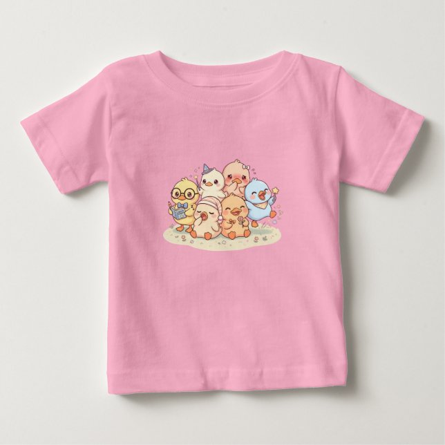 Söt anka vänner barn t-shirt (Framsida)