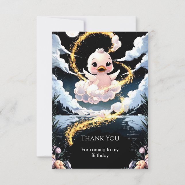 Söt ankdagen-födelsedag tack kort (Framsida)