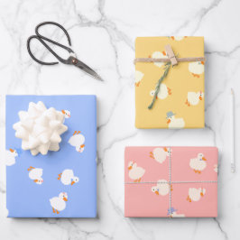 Söt ankdubbel uppsättning om 3 för baby shower