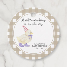 Söt ankunge baby shower gåvor etiketter