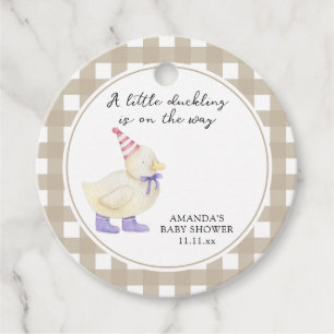 Söt ankunge baby shower gåvor etiketter
