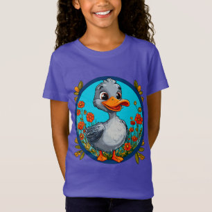 Söt Ankunge Blommig Scen Glada Barn Stil 🐥 T Shirt