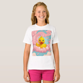 Söt ankunge på rosa moln födelsedag  t shirt