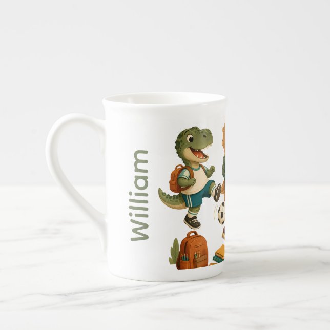 Söt Anpassa Dino-Mite-Idrottsman  Benporslin Mugg (Vänster)
