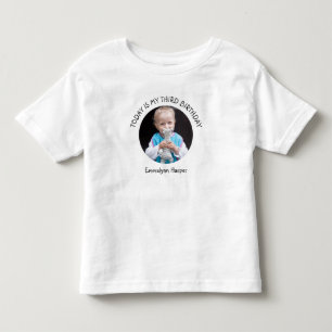 Söt anpassad år namn rund foto födelsedagsfest t shirt
