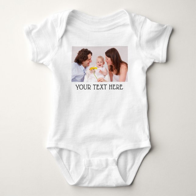 Söt anpassad bild & namn text vit t shirt (Framsida)