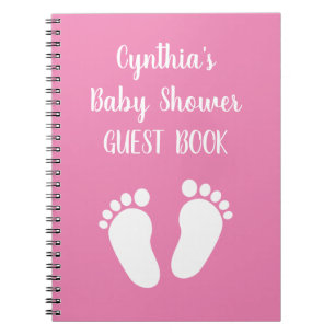 Söt anpassad design för gästbok till baby shower-f anteckningsbok