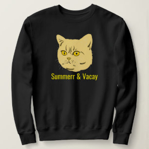 Söt anpassad familj katt foto gul svart t shirt
