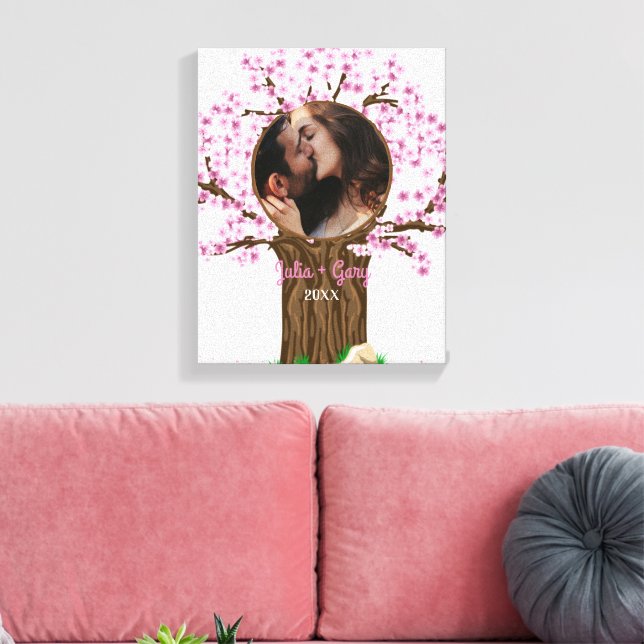 Söt anpassad familjefoto canvastryck (Insitu (Vardagsrum))