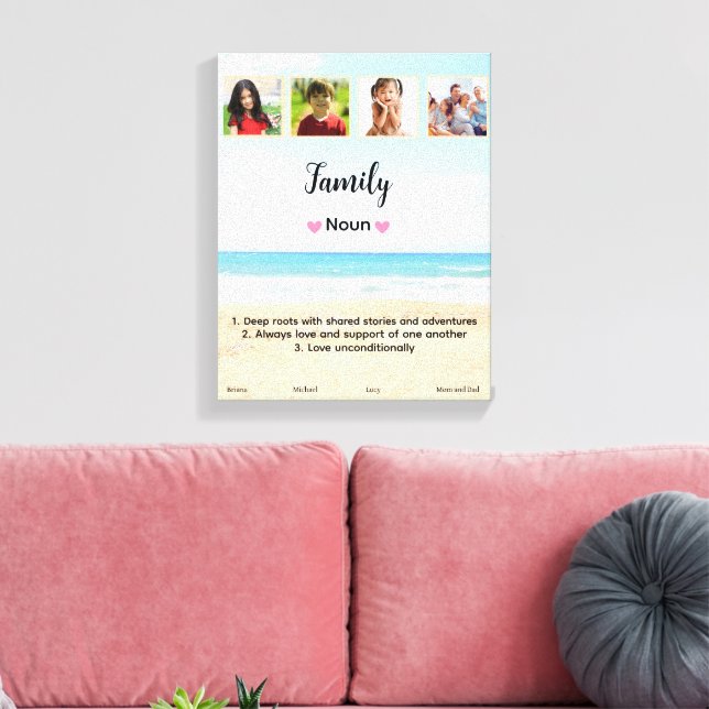 Söt Anpassad Familjefoto Canvastryck (Insitu (Vardagsrum))