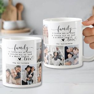 Söt anpassad familjepresent med 8 foton kaffemugg