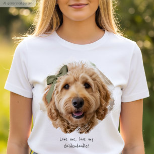 Söt anpassad foto-målarpenseldrag Jag älskar hunda T Shirt