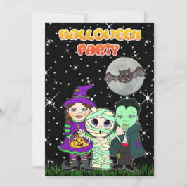 Söt anpassad Halloween-inbjudan Inbjudningar
