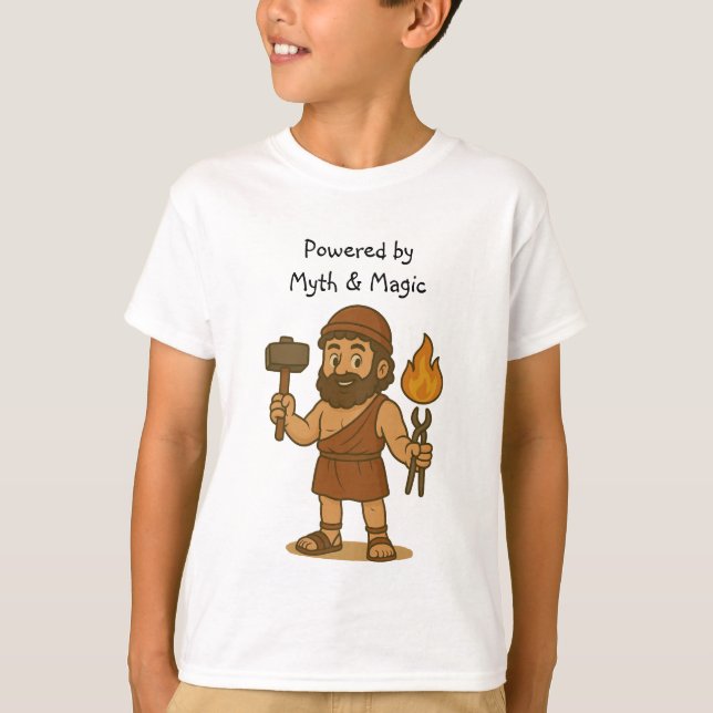 Söt Anpassad Hermes Drivs av Myter & Magi T Shirt (Framsida)