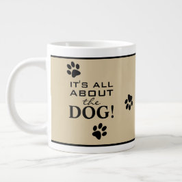 Söt anpassad hundfots typografi Hundägarens Jumbo Mugg