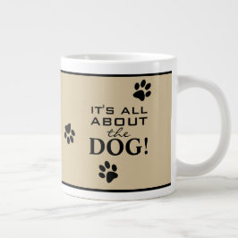 Söt anpassad hundfots typografi Hundägarens Jumbo Mugg