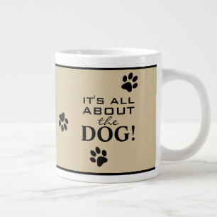 Söt anpassad hundfots typografi Hundägarens Jumbo Mugg