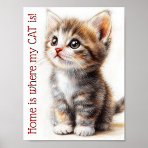 Söt anpassad kattunge väggdekoration, Kitty katt Poster