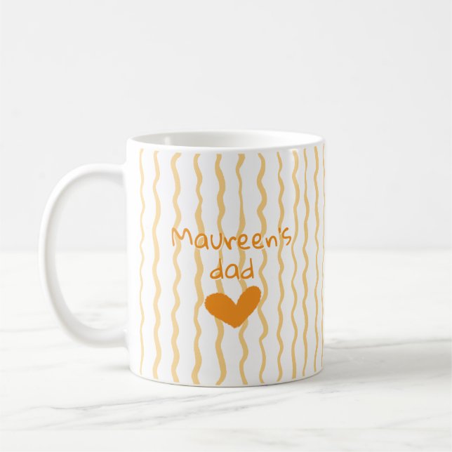 Söt anpassad namn böjd mönster kaffemugg (Vänster)