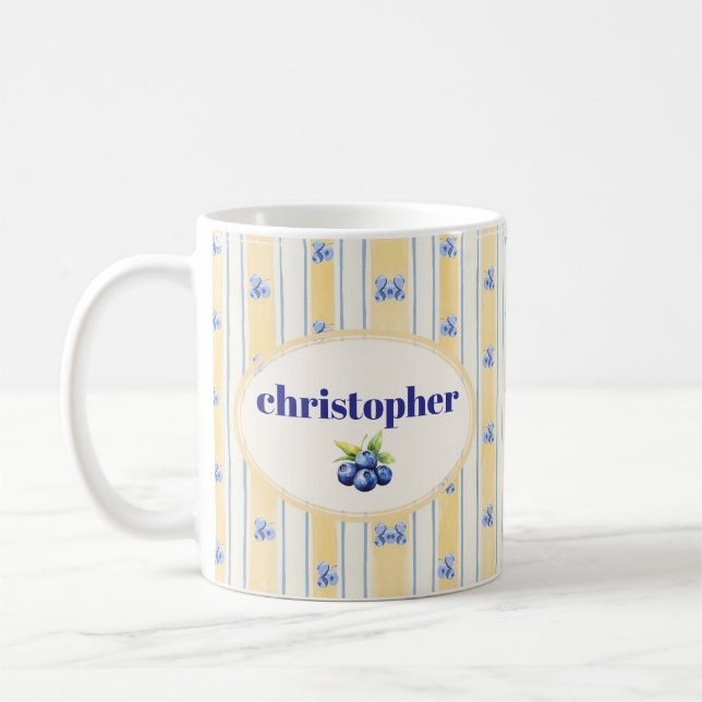 Söt anpassad namnrandig kaffemugg (Vänster)