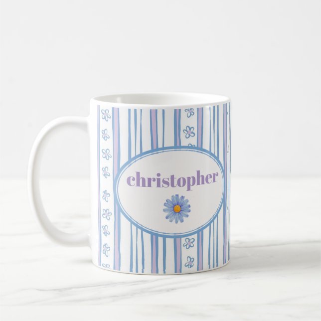 Söt anpassad namnrandig kaffemugg (Vänster)