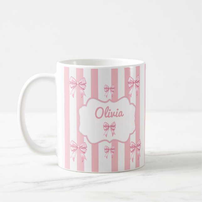 Söt anpassad namnrandmönster kaffemugg (Vänster)