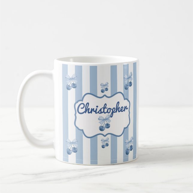 Söt anpassad namnrandmönster kaffemugg (Vänster)
