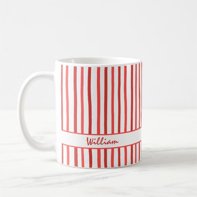 Söt anpassad namnrandmönster kaffemugg (Vänster)