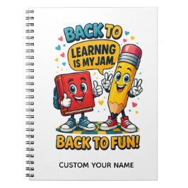 Söt anpassad namnskola anteckningsbok