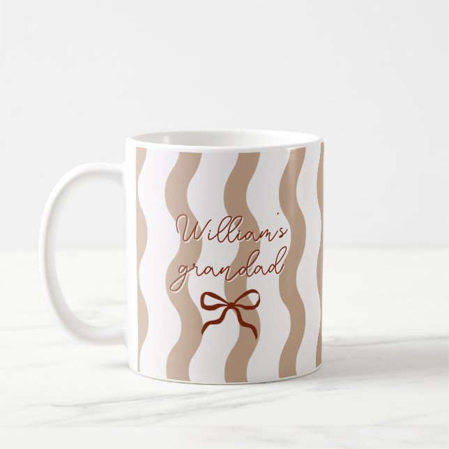 Söt anpassad namnslinga kurvig rand kaffemugg (Vänster)