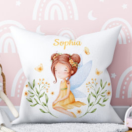 Söt anpassad namnsömnad fe-pillow för babyflicka  kudde