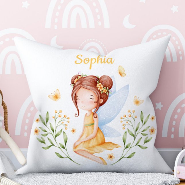 Söt anpassad namnsömnad fe-pillow för babyflicka  kudde (Skapare uppladdad)