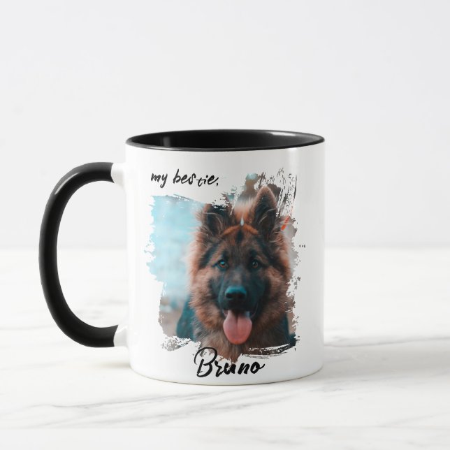 Söt anpassad typografi hund foto bästa vän husdjur mugg (Vänster)