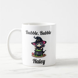 Söt anpassningsbar Halloween-häxa Kaffemugg
