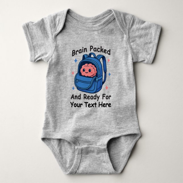 Söt Anpassningsbar “Hjärnan Redo” för Skolan T Shirt (Framsida)