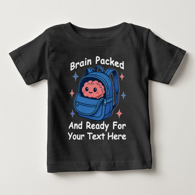Söt Anpassningsbar “Hjärnan Redo” för Skolan T Shirt (Framsida)