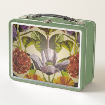 Söt Anpassningsbar Lila Flower Metall Lunch Box