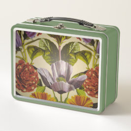 Söt Anpassningsbar Lila Flower Metall Lunch Box