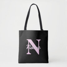Söt anpassningsbar monogram | Ljusrosa & Svart