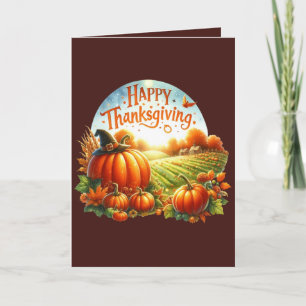 Söt anpassningsbar pumpa till Thanksgiving Helgkort