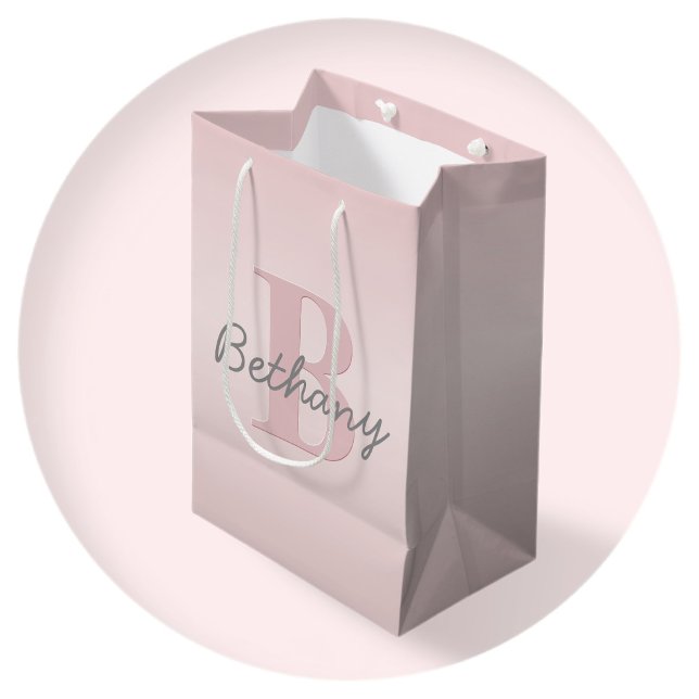 Söt anpassningsbar rosa monogram & Ditt namn manus (Skapare uppladdad)