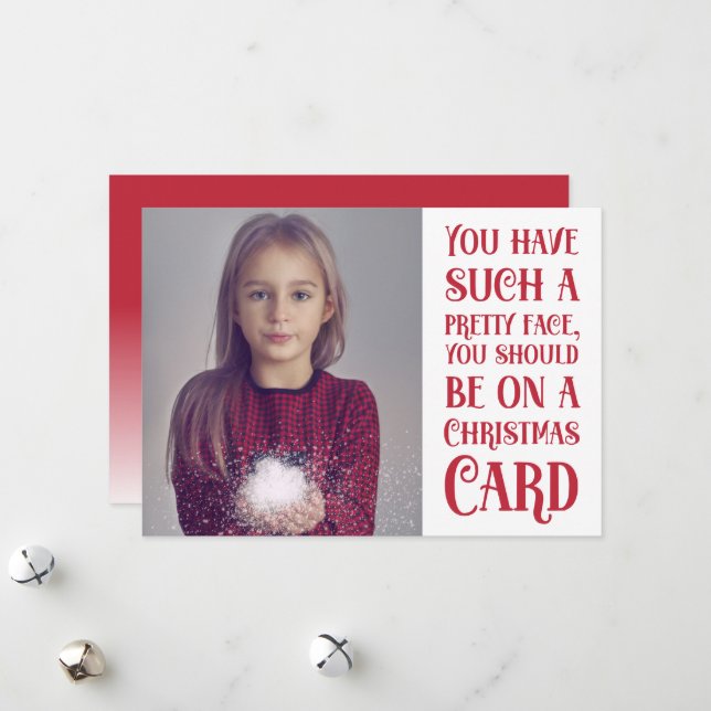 Söt Ansikte-fotojulkort Julkort (Fram/Back In Situ)