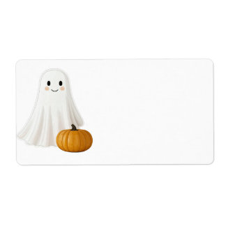 Söt Ansikte Halloween Förpackningsetikett Fraktsedel