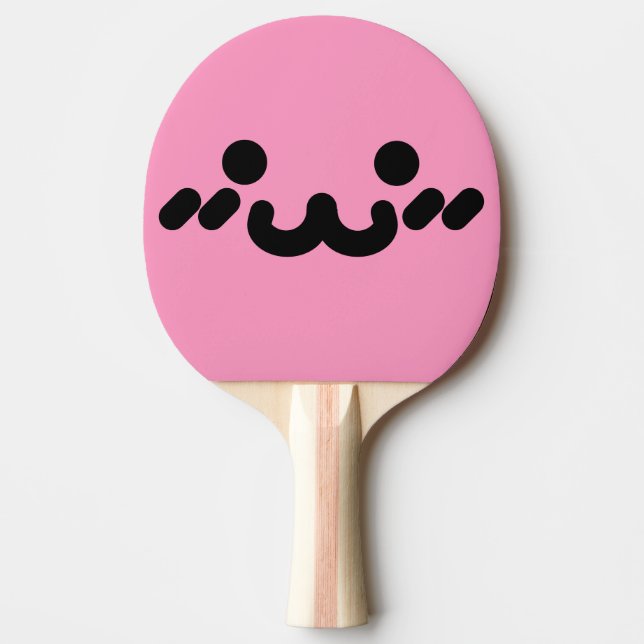 Söt Ansikte Ljus Rosa Pingisracket (Framsidan)