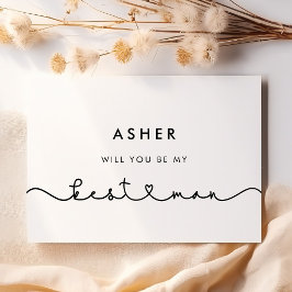 Söt ansluter hjärtfont Vill du vara min bästa man Inbjudningar