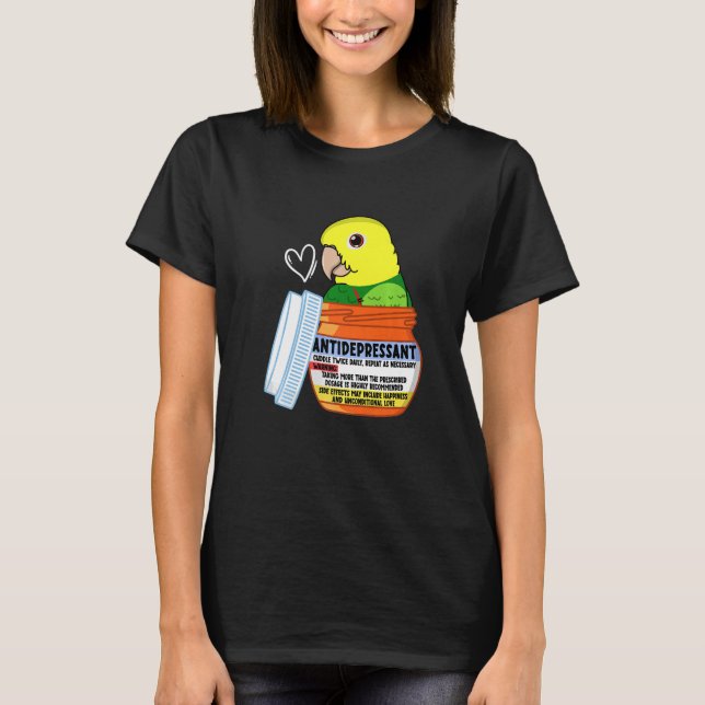 Söt antidepressiv parakit I dubbel gulhuvad  T Shirt (Framsida)