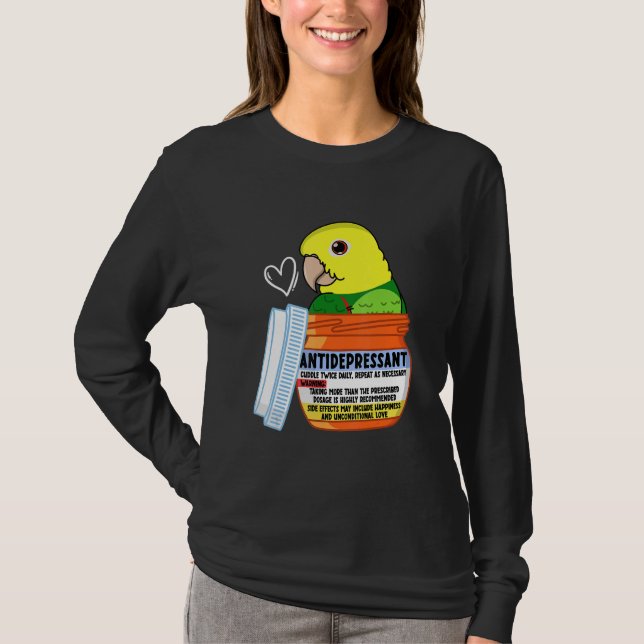 Söt antidepressiv parakit I dubbel gulhuvad  T Shirt (Framsida)