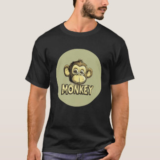 Söt apa ansiktsdräkt för pojkar och flickor t shirt