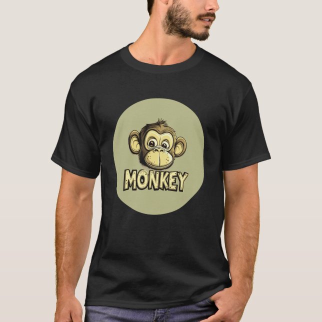 Söt apa ansiktsdräkt för pojkar och flickor t shirt (Framsida)