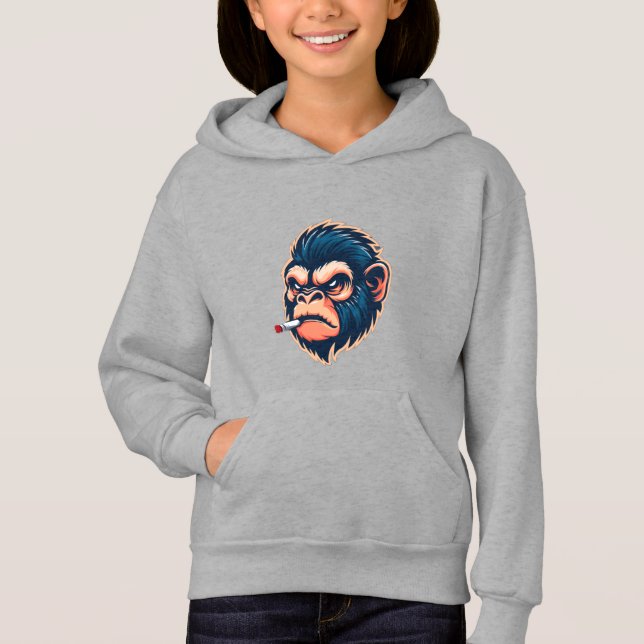 Söt apa baby hoodie t shirt (Framsida)